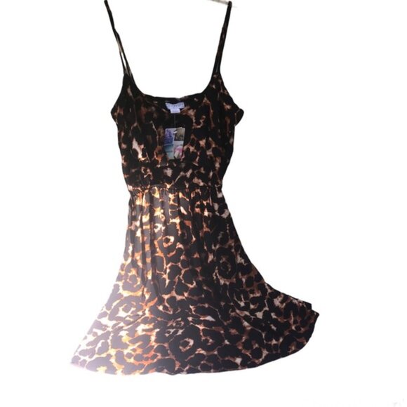 Cotton On NEW Jenny Leopard Animal Print Sundress Mini Dress Adjustable Straps S - Picture 3 of 16